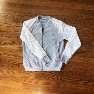 GAP Eyler Bomber Heather Gray Jacket Size Small